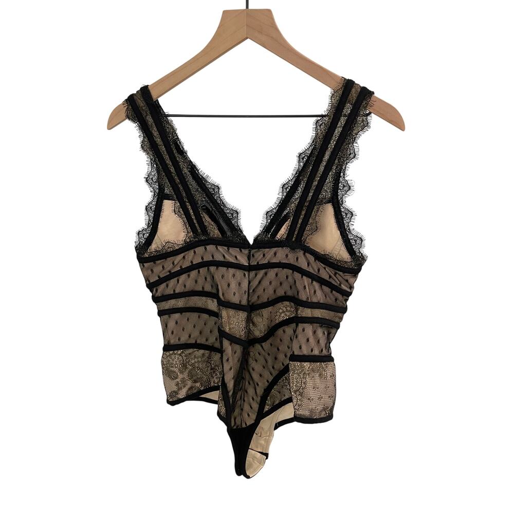 VTG Y2K Black Lace Bebe Bodysuit Womens M - Picture 2 of 11